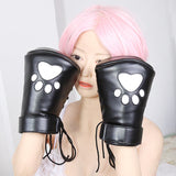 PU Leather Puppy Play Soft Padded Pup Puppy Mitts BDSM Bondage Dog Paw Print Paws Glove As shown