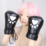 PU Leather Puppy Play Soft Padded Pup Puppy Mitts BDSM Bondage Dog Paw Print Paws Glove As shown