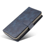 For Samsung A51 5G/A71 5G/Note 10 pro Pu Leather  Mobile Phone Cover Zipper Card Bag + Wrist Strap blue