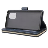 For Samsung A51 5G/A71 5G/Note 10 pro Pu Leather  Mobile Phone Cover Zipper Card Bag + Wrist Strap blue