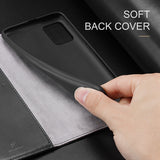 DUX DUCIS For Samsung A51/A71 Fall Resistant Mobile Phone Cover Magnetic Leather Protective Case Bracket with 3 Cards Slot black_Samsung A71