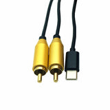 Dual RCA male to Type-C usb C Signal Video AV audio Cable Lead Connector Cord Golden