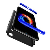 For HUAWEI HONOR 8A Ultra Slim PC Back Cover Non-slip Shockproof 360 Degree Full Protective Case Blue black blue