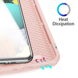 DUX DUCIS for Samsung A21S/A51 5G Magnetic Mobile Phone Holder Leather Case with Cards Slot Pink_Samsung A51 5G