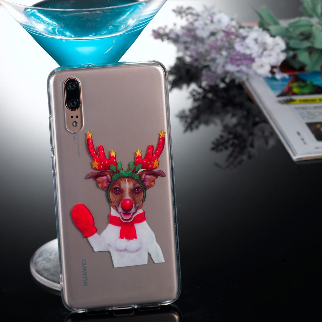 TPU Protective Phone Cover Soft Cute Cartoon Christmas Style Shell for Huawei P20