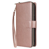 For Samsung A51 5G/A71 5G/Note 10 pro Pu Leather  Mobile Phone Cover Zipper Card Bag + Wrist Strap Rose gold