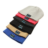 Wireless Bluetooth Smart Earphone Music Knitted Hat Winter Warm Cap with Mic Speaker for iOS Android blue