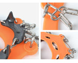 Children Winter Warm Outdoor Non-slip Ultra Stable 11 Tooth Crampons Climbing Snowshoe Shoes Cover S code - red (32-37 yards)_11 teeth