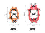 Children Winter Warm Outdoor Non-slip Ultra Stable 11 Tooth Crampons Climbing Snowshoe Shoes Cover S code - red (32-37 yards)_11 teeth