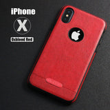Luxury Textured Back Cover Flexible Soft Shockproof Full Protection Cases for iPhone X Red