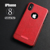Luxury Textured Back Cover Flexible Soft Shockproof Full Protection Cases for iPhone X Red