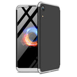 For HUAWEI HONOR 8A Ultra Slim PC Back Cover Non-slip Shockproof 360 Degree Full Protective Case Silver black silver