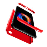 For HUAWEI HONOR 8A Ultra Slim PC Back Cover Non-slip Shockproof 360 Degree Full Protective Case red