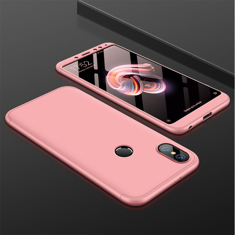 For XIAOMI Redmi Note 5(Globle)/Redmi Note 5 Pro (Inida) 3 in 1 Fashion Ultra Slim Full Protective Back Cover Rose gold