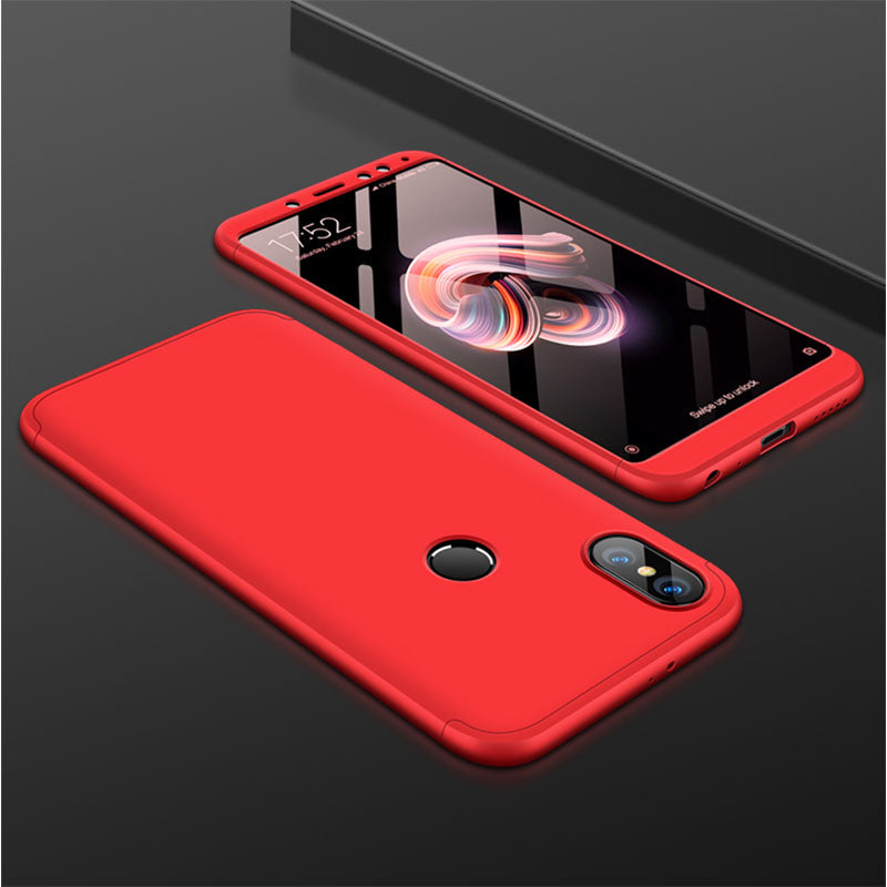 For XIAOMI Redmi Note 5(Globle)/Redmi Note 5 Pro (Inida) 3 in 1 Fashion Ultra Slim Full Protective Back Cover red