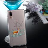 TPU Protective Phone Cover Soft Cute Cartoon Christmas Style Shell for Huawei P20