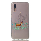 TPU Protective Phone Cover Soft Cute Cartoon Christmas Style Shell for Huawei P20