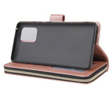 For Samsung A51 5G/A71 5G/Note 10 pro Pu Leather  Mobile Phone Cover Zipper Card Bag + Wrist Strap Rose gold