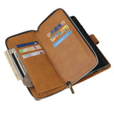 For Samsung A51 5G/A71 5G/Note 10 pro Pu Leather  Mobile Phone Cover Zipper Card Bag + Wrist Strap brown