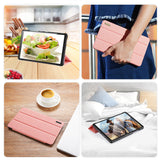 DUX DUCIS For Samsung Galaxy Tab A 8.4  2020 Simple Solid Color Smart PU Leather Case Anti-fall Protective Stand Cover with Sleep Function  Pink