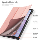 DUX DUCIS For Samsung Galaxy Tab A 8.4  2020 Simple Solid Color Smart PU Leather Case Anti-fall Protective Stand Cover with Sleep Function  Pink