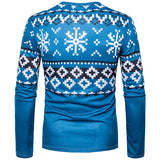 Christmas Clothes Male Casual 3D Special Cartoon Cat Printing Round Collar Long Sleeve T-shirt Blue-red_XL