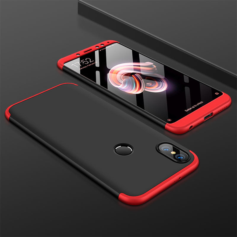 For XIAOMI Redmi Note 5(Globle)/Redmi Note 5 Pro (Inida) 3 in 1 Fashion Ultra Slim Full Protective Back Cover Red black red