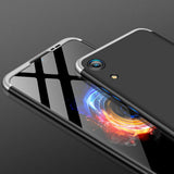 For HUAWEI HONOR 8A Ultra Slim PC Back Cover Non-slip Shockproof 360 Degree Full Protective Case Silver black silver