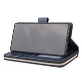 For Samsung A51 5G/A71 5G/Note 10 pro Pu Leather  Mobile Phone Cover Zipper Card Bag + Wrist Strap blue