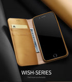 DUX DUCIS For iPhone 7 Plus/8Plus Luxury Genuine Leather Magnetic Flip Cover Full Protective Case with Bracket Card Slot black