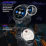 Zeblaze THOR 5 PRO Ceramic Bezel 3GB+32GB Dual Camera 800mAh Battery GPS/Face Unlock Leather Straps Smart Watch black