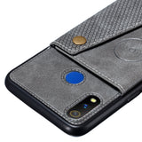 For OPPO Realme 3 PU Leather Flip Stand Shockproof Cell Phone Cover Double Buckle Anti-dust Case With Card Slots Pocket gray