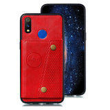 For OPPO Realme 3 PU Leather Flip Stand Shockproof Cell Phone Cover Double Buckle Anti-dust Case With Card Slots Pocket gray