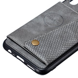 For OPPO Realme 3 PU Leather Flip Stand Shockproof Cell Phone Cover Double Buckle Anti-dust Case With Card Slots Pocket gray