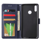 For HUAWEI Enjoy 9/ Y7 2019 /Y7 PRO 2019/Y7 PRIME 2019 Flip-type Leather Protective Phone Case with 3 Card Position Buckle Design Phone Cover  blue