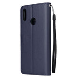 For HUAWEI Enjoy 9/ Y7 2019 /Y7 PRO 2019/Y7 PRIME 2019 Flip-type Leather Protective Phone Case with 3 Card Position Buckle Design Phone Cover  blue