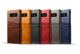 Imitation Leather Wallet Back Cover Cards Holder Phone Protective Case for Samsung Note 8 Khaki