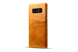 Imitation Leather Wallet Back Cover Cards Holder Phone Protective Case for Samsung Note 8 Khaki