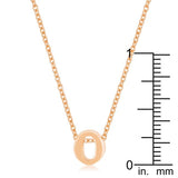 Rose Gold Finish Initial O Pendant