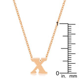 Rose Gold Finish Initial X Pendant