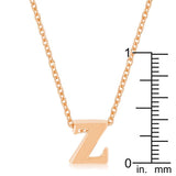 Rose Gold Finish Initial Z Pendant
