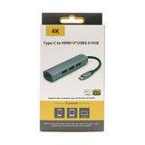 For Type-C Hub3.0 + Hdmi4K 4 in 1 Notebook Mobile Phone Adapter Notebook for mate10mate20 P20 P30 black