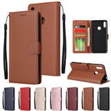 For HUAWEI Enjoy 9/ Y7 2019 /Y7 PRO 2019/Y7 PRIME 2019 Flip-type Leather Protective Phone Case with 3 Card Position Buckle Design Phone Cover  brown