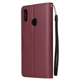 For HUAWEI Enjoy 9/ Y7 2019 /Y7 PRO 2019/Y7 PRIME 2019 Flip-type Leather Protective Phone Case with 3 Card Position Buckle Design Phone Cover  brown