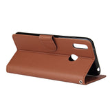 For HUAWEI Enjoy 9/ Y7 2019 /Y7 PRO 2019/Y7 PRIME 2019 Flip-type Leather Protective Phone Case with 3 Card Position Buckle Design Phone Cover  brown