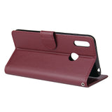 For HUAWEI Enjoy 9/ Y7 2019 /Y7 PRO 2019/Y7 PRIME 2019 Flip-type Leather Protective Phone Case with 3 Card Position Buckle Design Phone Cover  Red wine