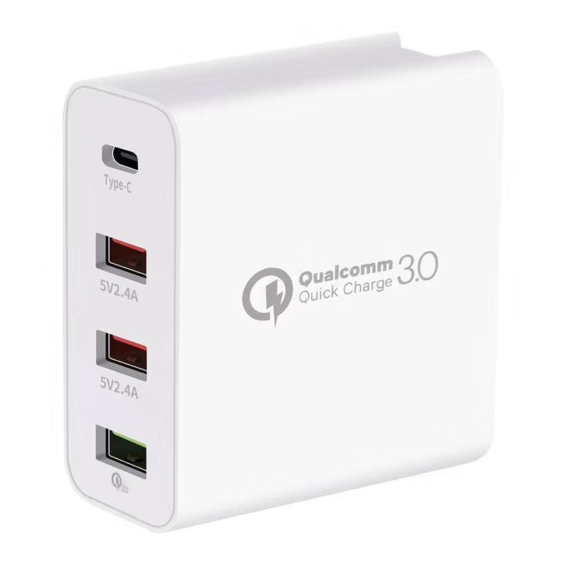 Travel Charger Quick Charge 3.0 Tech Four Charging Port Foldable Plug Applicable for iPhone iPad Mini Pro Galaxy Note QC3.0 US regulations