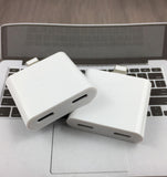 Dual 8 Pin Original Chip Audio Charger Adapter to Earphone Headphone for iPhone 7 7 Plus 8 PLUS white