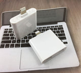 Dual 8 Pin Original Chip Audio Charger Adapter to Earphone Headphone for iPhone 7 7 Plus 8 PLUS white