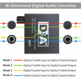 Digital to Analog R/L Audio Converter Plug and Play Stable Adaptor Convenient for Home Use black